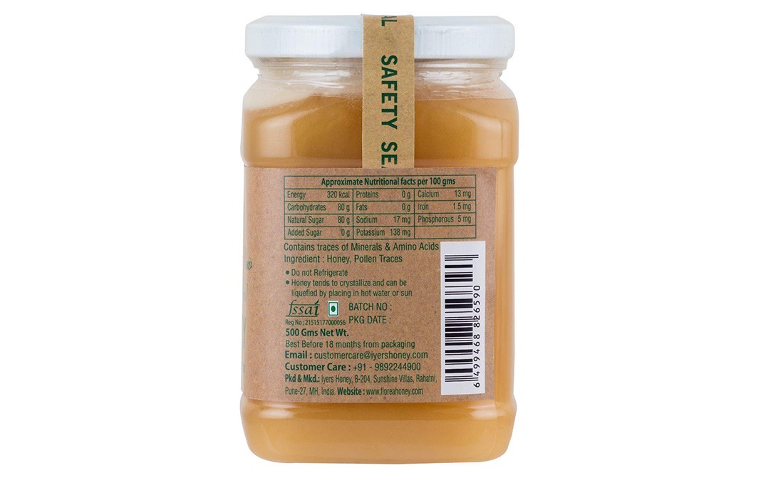 Florea Crystallized & Raw Mustard Floral Honey   Glass Jar  500 grams